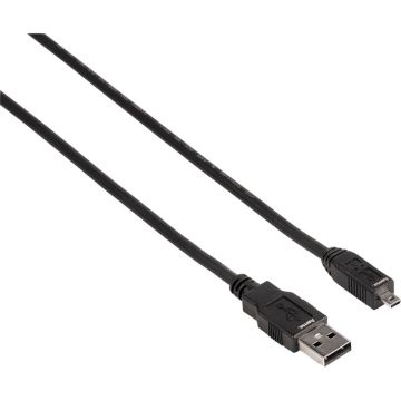 Hama USB 2.0 kabelis B8 Pin USB A - mini USB B melns 1,8 m