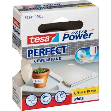 Tesa auduma līme. 2,75m x 19mm extra power white perfect 56341