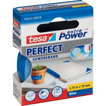 Tesa auduma līme. 2,75m x 19mm extra Power blue Perfect 56341