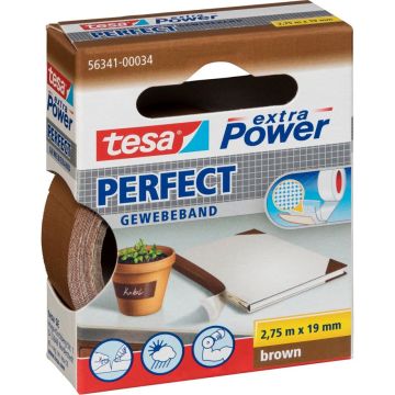 Tesa auduma līme. 2,75m x 19mm extra power brūns perfekta 56341