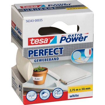 Tesa auduma līme. 2,75m x 38mm extra power white perfect 56343