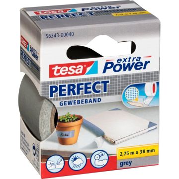 Tesa auduma līme. 2,75m x 38mm extra power pelēks ideāls 56343